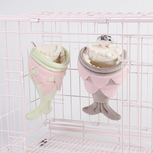 Manufacturer Wholesale Small Pet <strong>Hamster</strong> Sleeping Nest Warm Cotton Fish Shape Cage <strong>Hammock</strong> with Animal Pattern - Product Image 6