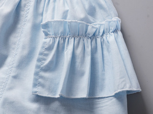 Fabricante Chino de Ropa para Niños Cotto Baba, Conjuntos de Camisas para Bebés, Trajes de Pantalones Cortos de Mezclilla para Niñas con Tops - Product Image 5