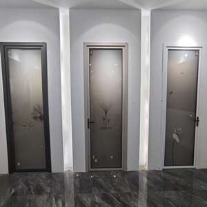 Porte en verre manuelle ultra-mince <span class=keywords><strong>RG45</strong></span>, minimaliste, moderne, en alliage d'aluminium, sans rupture thermique, étanche, finition pour salle de bain, cuisine, bureau - Product Image 5