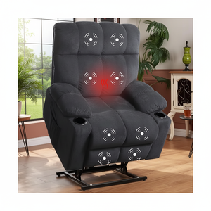 Canapé inclinable chauffant moderne en tissu surdimensionné avec mécanisme de levage pour un confort accru - Product Image 1