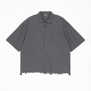 <span class=keywords><strong>Camicia</strong></span> Estiva da Uomo a <span class=keywords><strong>Quadri</strong></span> con Orlo Sfrangiato, <span class=keywords><strong>Maniche</strong></span> <span class=keywords><strong>Corte</strong></span>, Stile Casual e Trendy - Product Image 6