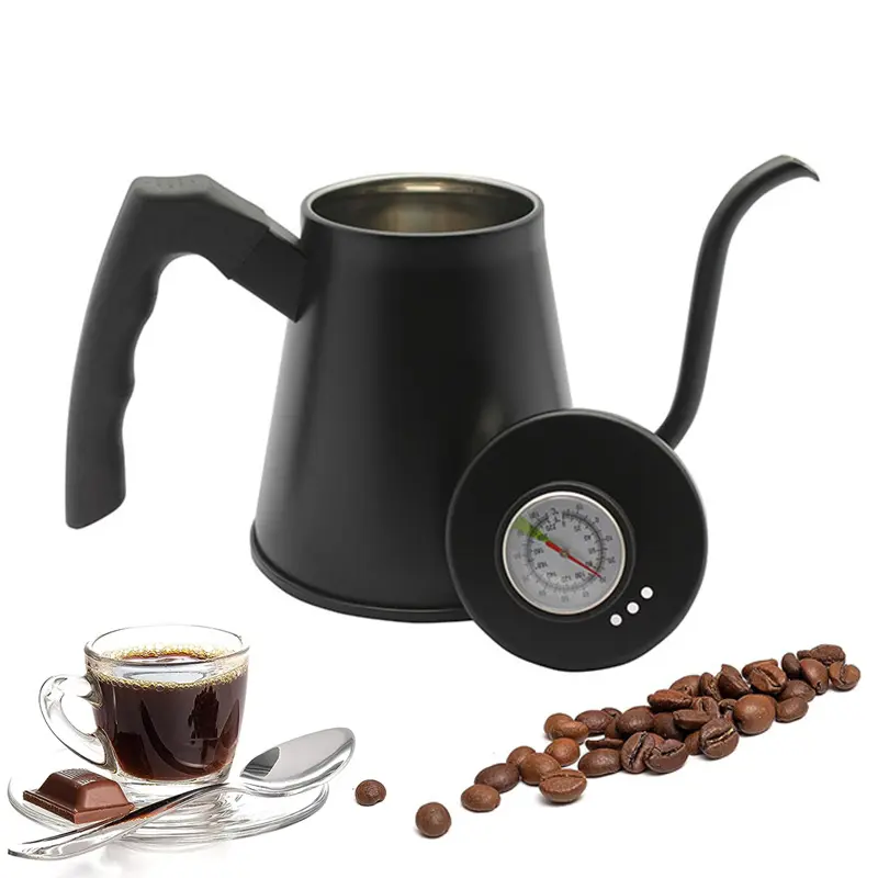 Good price Black goose neck drip stainless steel cups tea coffee kettle stainless steel pour over coffee pot kettle