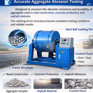 Machine d'essai d'abrasion Los Angeles automatique pour agrégats d'asphalte de laboratoire, conforme aux normes - Product Image 6