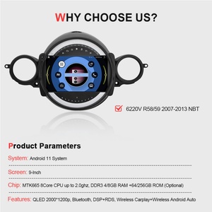 Navihua Android 13 CarPlay Multimedia Car Stereo for BMW MINI F54/F55/F56/F60 12 Inch Digital LCD Instrument Cluster - Product Image 6