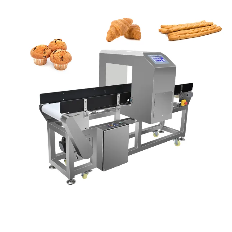 Pendeteksi logam konveyor Cina untuk biskuit donat coklat Muffin Croissant Pita