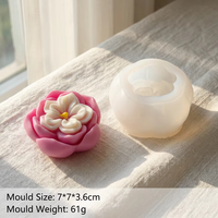 Moules à bougies en silicone 3D esthétiques en forme de fleurs (rose, pivoine, coquelicot) pour l'artisanat DIY de bougies à la cire de soja et de savons d'aromathérapie