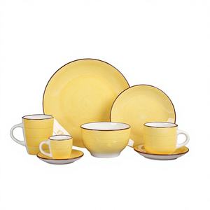 Juego de Vajilla Clásico de Estilo Americano, Ecológico y Sostenible, de Cerámica y Gres Pintado a Mano - Product Image 1