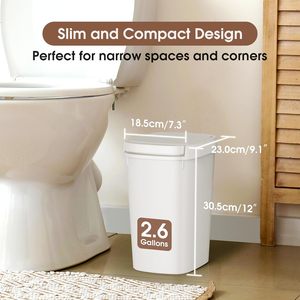 <span class=keywords><strong>Poubelle</strong></span> de salle de bain BX Slim, 10L/2,6 Gal avec couvercle à pression et couvercle pop-up, <span class=keywords><strong>poubelle</strong></span> pour toilettes, bureau, chambre - Product Image 2