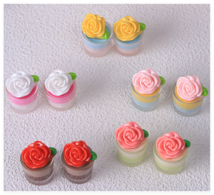3D เค้กรูปดอกกุหลาบเทียมขนาดเล็กรูปทรงกรวยทำจากเรซินสวยงาม - Product Image 5