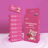 Lingettes humides jetables sans alcool OEM ODM sous marque privée, format poche simple, mignonnes et super mini