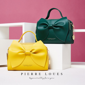 Pierre Loues <b>Bow</b> Boston Bag <b>Large</b> Capacity Women's Handbag Everyday Use - Product Image 1