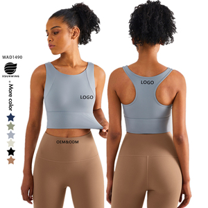 Xsunwing haut prend en charge les femmes Gym entraînement vêtements de <span class=keywords><strong>sport</strong></span> hauts col rond Yoga débardeur Sexy gilet intégré soutien-gorge course soutiens-gorge WAD1490 - Product Image 1