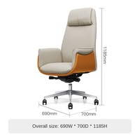 Fauteuil de bureau de direction en cuir de vachette véritable, de luxe, ergonomique, réglable et pivotant, avec dossier ailé, pour vente en gros