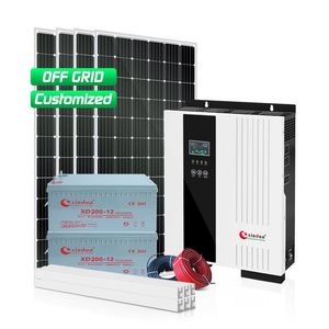 Off Grid Solar Power System Kits 5kw Off-Grid Home Solar Energy System Complete Set with <b>Battery</b> Backup App Type - Product Image 1