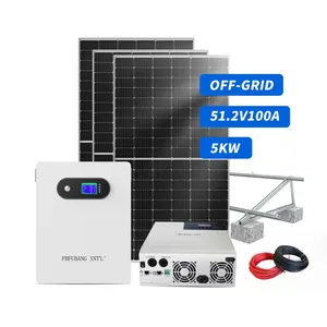 Güneş panelleri fotovoltaik sistemi 5kw ev enerji depolama sistemi güç duvar 24v 200ah güneş enerjili pil paketi Lifepo4 MPPT Recono kiti