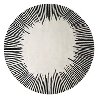 Coze Designer Modern Black and White Geometric Wool Handmade Luxury Round Carpet for Office Home Use Area Rugs