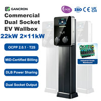 Pengisi Daya EV AC 22kW Double Dual Gun Dengan Soket OCPP 2.0.1 Stasiun Pengisian Daya EV Komersial untuk Tempat Kerja & Parkir Apartemen