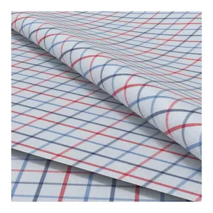 40\40D Cotton Spandex Easy Care Stretch Plaid Fabric Woven Check Poplin Yarn Dyed Fabric For Shirts