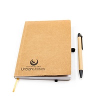 Pages rechargeables classiques, carnets d'affaires personnalisables, faits à la main, réutilisables, impression de journal, couverture en papier kraft, carnet avec stylo