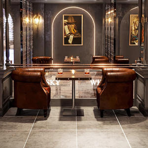 <span class=keywords><strong>Bar</strong></span> rétro canapé stand barre lumineuse petite taverne Dessert boutique lait thé boutique café américain table et chaise ensemble - Product Image 3