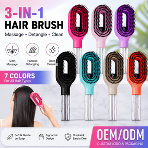 <span class=keywords><strong>Cepillos</strong></span> de Pelo <span class=keywords><strong>Profesionales</strong></span> de Fábrica, Venta al por Mayor, Logotipo Personalizado, Antiestáticos, Desenredantes, 3 en 1, Cepillo <span class=keywords><strong>para</strong></span> <span class=keywords><strong>Cabello</strong></span> con Pulverizador de Agua - Product Image 4