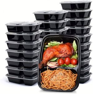 Contenants de préparation de repas réutilisables de 32 oz, contenants alimentaires à 2 compartiments avec couvercles, contenants à emporter - Product Image 1