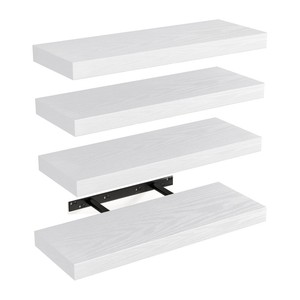 15.8in mộc mạc gỗ tường kệ trắng hình chữ nhật bằng gỗ nổi kệ cho phòng tắm tường trang trí nội thất - Product Image 1