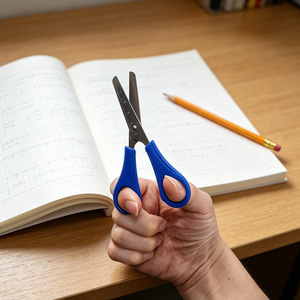 Graduated Scissors With Ruler Measurement Round Tip For Home Office Student Craft Use Random Color - Product Image 4