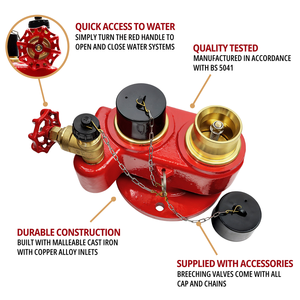 Raccord d'entrée à deux et quatre voies XingLong <span class=keywords><strong>2</strong></span>,5'' BS336 en fonte ductile pour hydrant d'incendie, accessoire de protection incendie pour tuyau d'incendie - Product Image 3