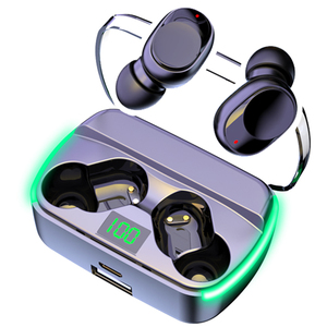 หูฟังไร้สาย <span class=keywords><strong>M60</strong></span> Call Clear In-Ear แบบใส โปร่งแสง พร้อมเคสชาร์จแบตสำรอง จอ LED แสดงสถานะการชาร์จ กันน้ำ - Product Image 1
