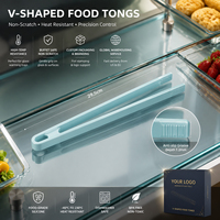 Pinces alimentaires en silicone de qualité alimentaire, résistantes aux hautes températures, antidérapantes et anti-brûlures, en forme de V, pour barbecue, steaks et buffets