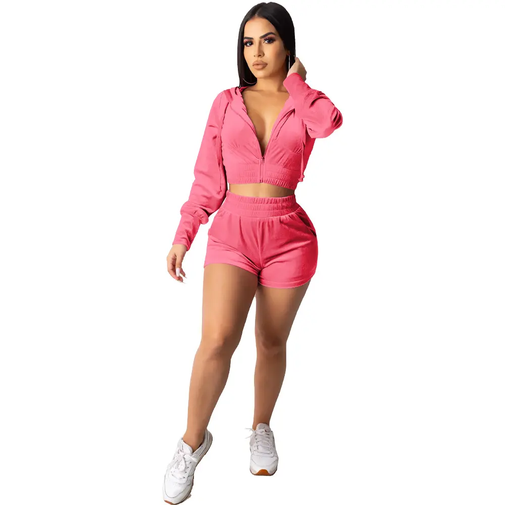 Versatile Women s Fashion Set for Sports and Leisure Solid Color Splicing Design