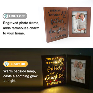 Meilleure idée de cadeau de Noël <span class=keywords><strong>Cadre</strong></span> photo en bois brillant pour la fête des pères Fête des mères Grand-mère-Artisanat en bois Boîtes en bois Panneaux muraux - Product Image 3