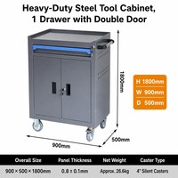Chariot à outils roulant verrouillable pour station de service automobile, capacité de charge de 300 kg, armoire de rangement d'outils en métal avec roulettes