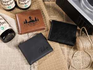 Portafoglio in Pelle Inciso, Portafoglio Personalizzato, Regalo di Anniversario per Lui, Portafoglio per Testimoni, Regalo per Fidanzato, Regali Portafoglio da Uomo - Product Image 4
