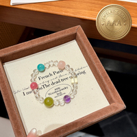 Bracelet en perles d'améthyste naturelle, citrine et quartz rose - Bijou multigemme vibrant, cadeau spirituel classique pour elle