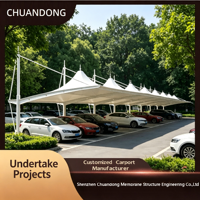 Abri de voiture extérieur ChuanDong, design chinois, imperméable et écologique, avec garantie de 2 ans et service d'installation sur site