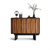 Aparador de Madera Maciza de Estilo Medieval Vintage con Puertas Dobles para Entrada, Mueble de Alta Gama para Sala de Estar