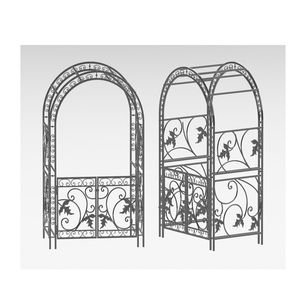 Fer forgé arqué Patio fleur support escalade <span class=keywords><strong>tonnelle</strong></span> européenne fer pied tringle à <span class=keywords><strong>rideau</strong></span> jardin mariage métal toile de fond arches - Product Image 5