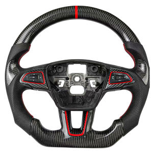 Volant sport DINGNUO personnalisé 2015-2018 pour <span class=keywords><strong>Focus</strong></span> MK3 RS en fibre de carbone et cuir perforé, design sportif, 3 branches, 35 mm - Product Image 1