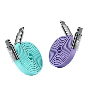Nuevo <span class=keywords><strong>Cable</strong></span> de Carga Superrápida de Silicona de 240W con <span class=keywords><strong>Cable</strong></span> Plano, Compatible con vivo, Honor, OPPO, Tipo-C a Tipo-C Dual - Product Image 5
