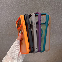 Coque de téléphone magnétique antichoc mate tendance avec protection d'appareil photo et béquille annulaire pour iPhone 17 Pro 18 Pro Max 14 15 16