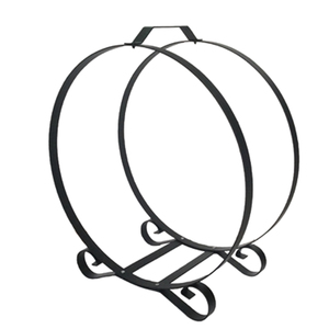 Black Metal Fireplace <strong>Log</strong> Holder Rack Fireset with Birch <strong>Logs</strong> <strong>Carrier</strong> and Tools 16x14x14inch Fireplace Accessories - Product Image 2