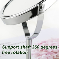 Miroir de maquillage de table rond ovale pivotant double face vintage réglable de 8 pouces en argent