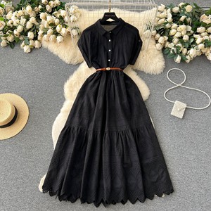 2026 <strong>Hot</strong> Selling Chinese Style A-line High Waist Hollowed-out Pleated Floor-length Party Summer Women's Loose Tight Dress - Product Image 2