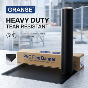 Bâche PVC occultante personnalisée en rouleau 510 g/m² avec dos gris pour clôture de chantier, anti-ondulation, résistante aux déchirures, vente en gros - Product Image 1