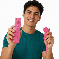 Manette sans fil 2 en 1 avec moteur de vibration intégré, Motion Plus et Nunchuks pour Wii/Wii U