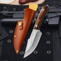 Couteau en acier portable pour diffusion en direct en extérieur, même type que le couteau mongol pour la consommation de viande, couteau droit multi-usages à main, tranchant pour fruits et viande
