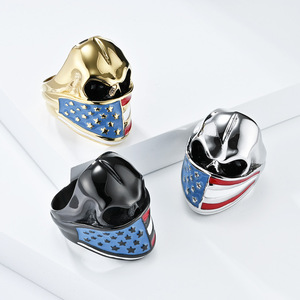 Skull <b>Ring</b> <b>Titanium</b> Steel Silver Gold <b>Black</b> Skeleton Design Men's Fashion Jewelry Gift Hip Hop Style - Product Image 1