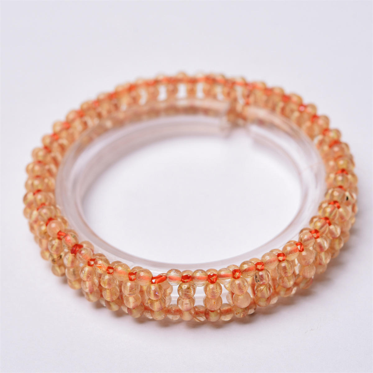 1PC pulsera de Cuarzo rutilado de oro